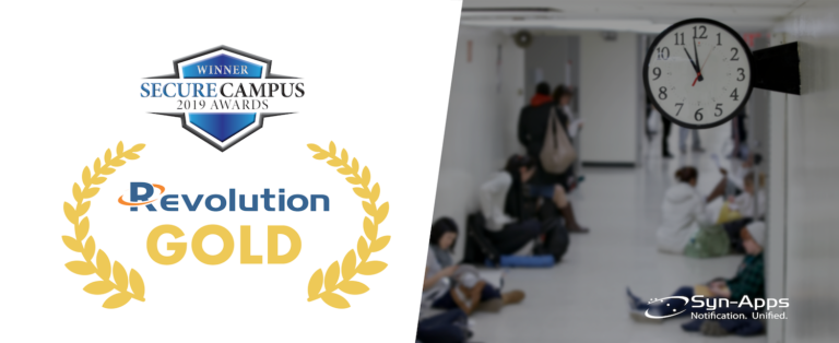 Revolution wins Gold Designation in the 2019 Secure Campus Awards for the Emergency Notification / Mass Notification category