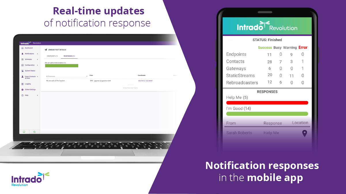 Real-time updates of notification responses
